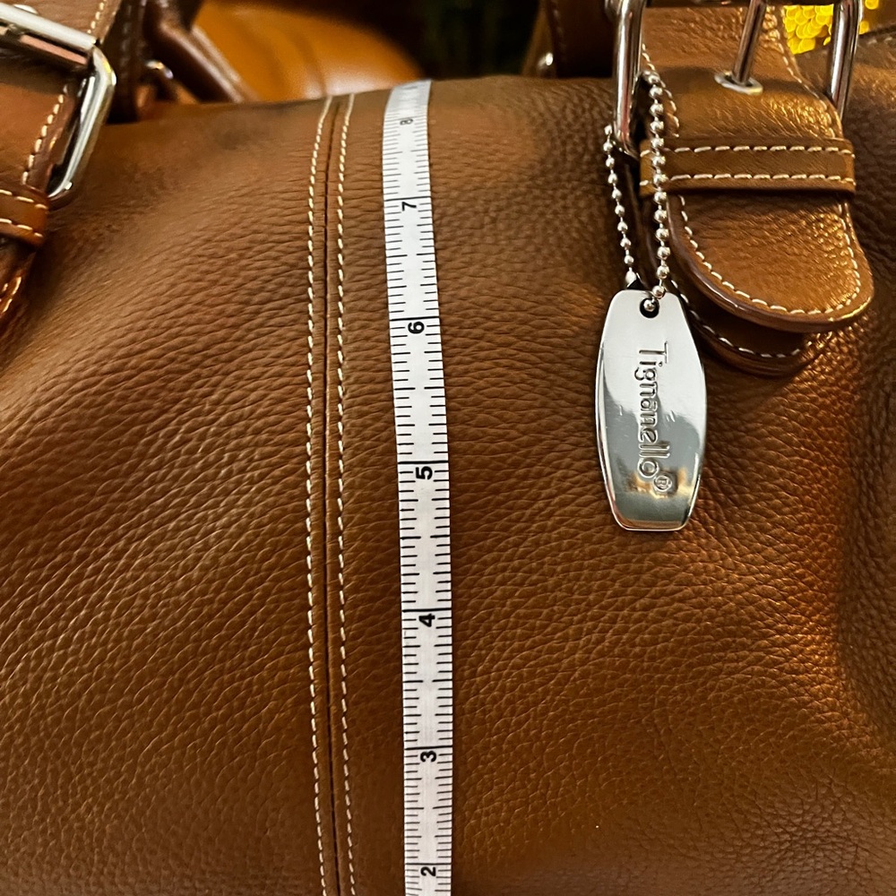 Tignanello Brown Leather Satchel with Silver Hardware 12” x 9” x 7”. - Picture 4 of 14